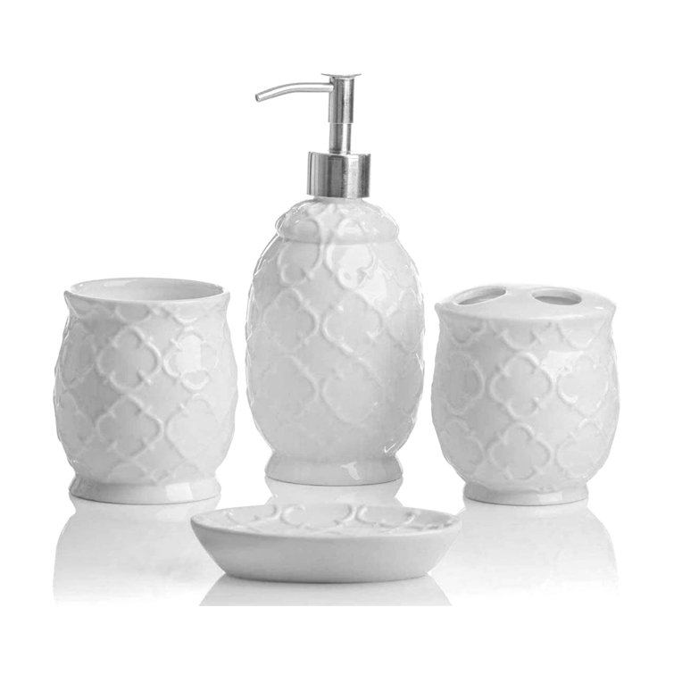 Marlow Home Co. Ayshwarya 4 Piece Bathroom Accessory Set Wayfair.co.uk